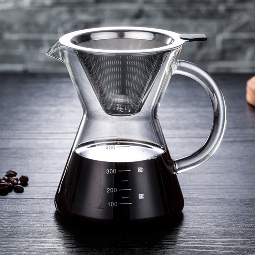 Cafetiera Cozevdnt, design artizanal, filtru micro din otel inoxidabil, carafa din sticla, control al infuzarii