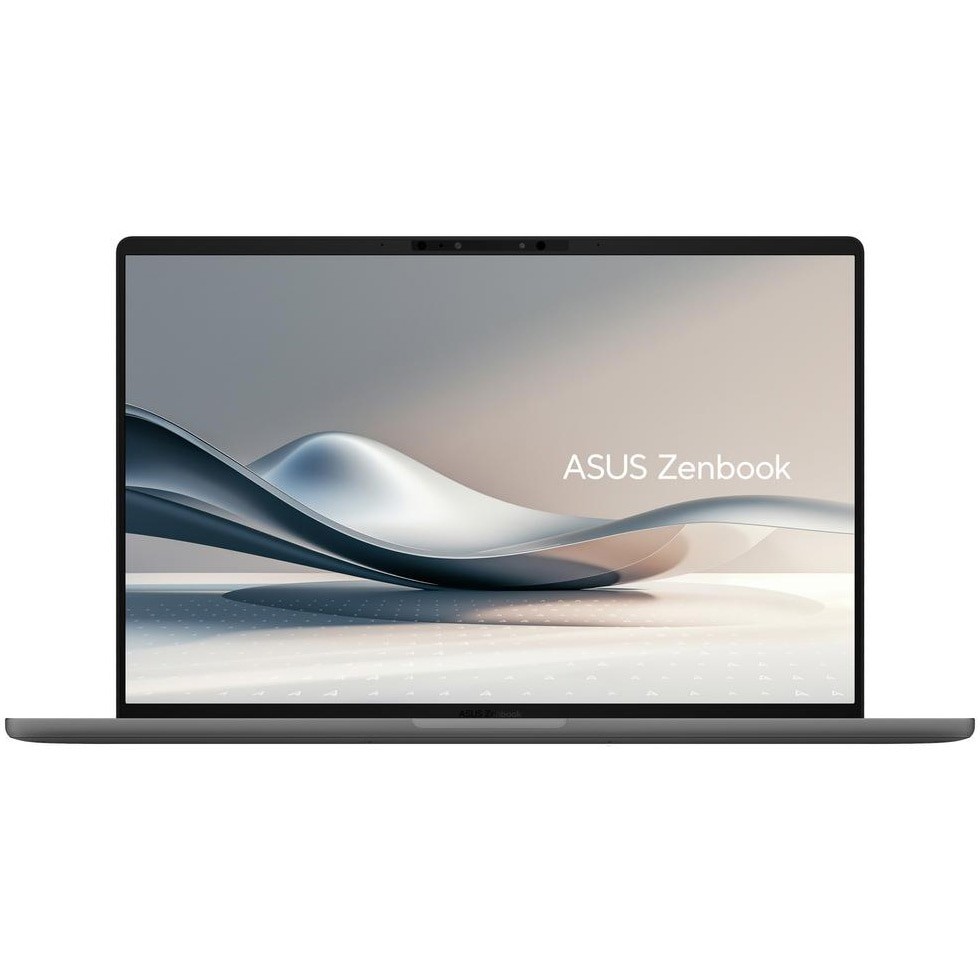 Laptop ASUS Zenbook A14 UX3407RA cu procesor Snapdragon® X Elite X1E 78 100 pana la 3.4GHz, 14'', WUXGA, OLED, 16GB LPDDR5X RAM, 1TB SSD, Qualcomm® Adreno™ GPU, Windows 11 Pro, Iceland Gray