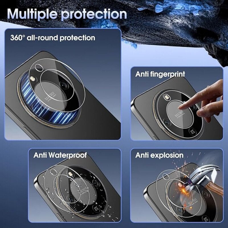 For Honor Magic 8 Lite 5G 2Pcs 9H Sticla Temperata Protectie Lentila Camera HD Clara Acoperire Totala Anti-Raschiteza Anti-Abraziune