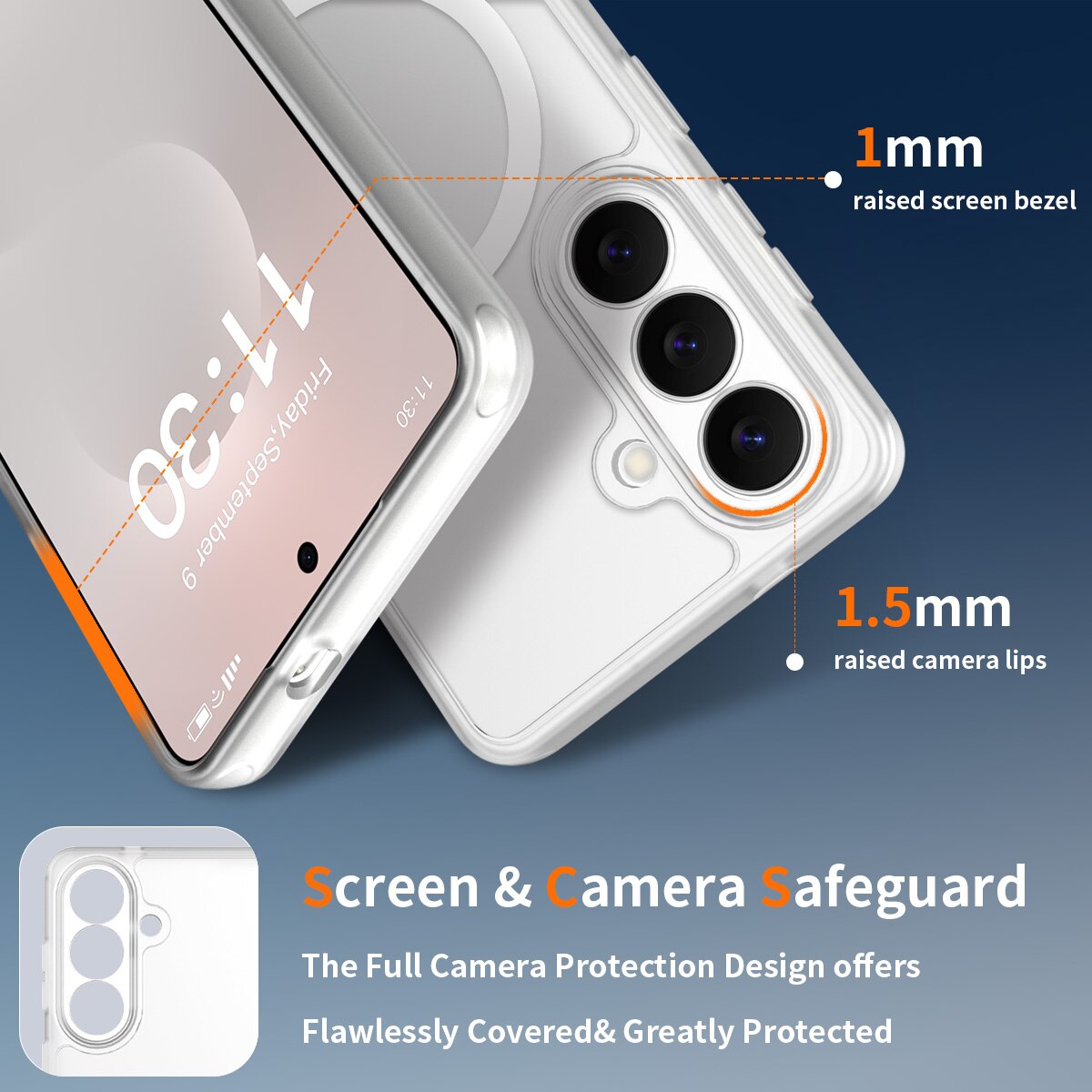 Husa de protectie pentru Samsung Galaxy S26, Omelivon, MagSafe, Protectie completa, Anti-Soc, Decupaje Precise, Incarcare Wireless, Materiale Premium, Transparent mat