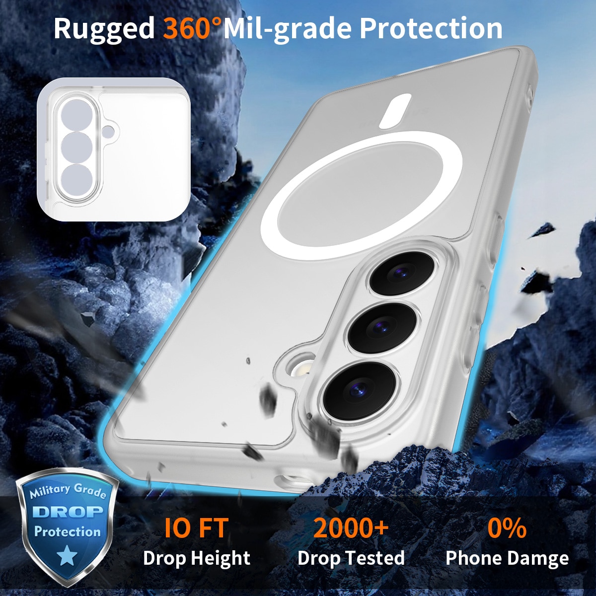Husa de protectie pentru Samsung Galaxy S26, Omelivon, MagSafe, Protectie completa, Anti-Soc, Decupaje Precise, Incarcare Wireless, Materiale Premium, Transparent mat