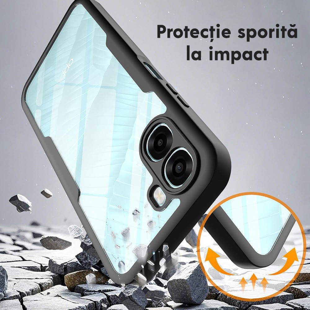 Husa pentru Oppo A6x 4G / A6x 5G / A6k 4G DaDen® ColorVerse 360, Antisoc, Protectie completa spate-ecran, Negru