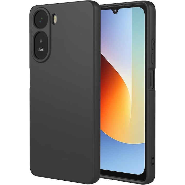 BestCase® Husa TPU Ultra Slim 0.8mm Compatibila cu Xiaomi Redmi A7 Pro, Protectie Camera, Rezistenta la uzura, Negru mat