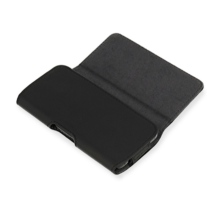 Toc Compatibil cu Telefon Telone, Prindere Curea, Compatibil cu Apple iPhone 11 Pro/ 12/ 12 Pro/ 13/ 13 Pro, Piele Ecologica, Negru
