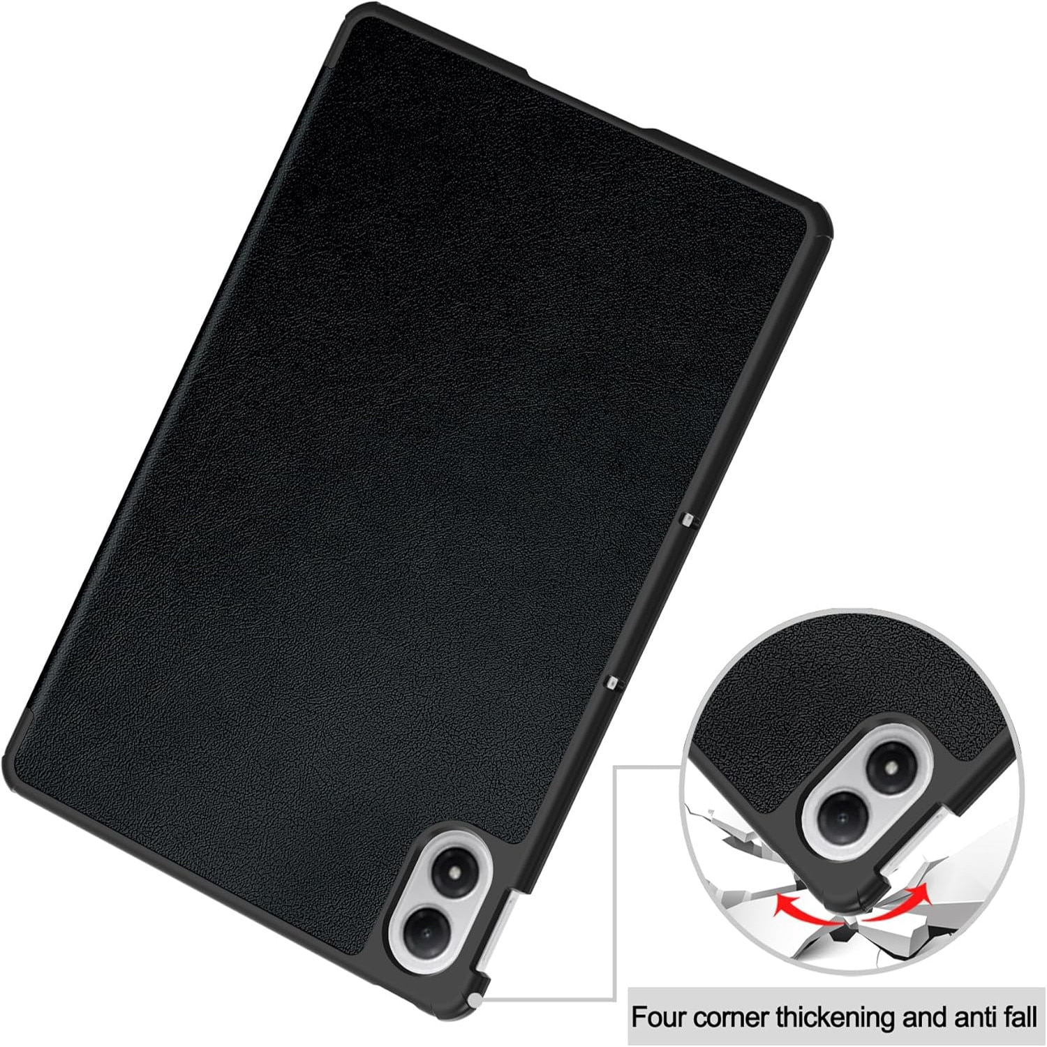 Husa tableta pentru Xiaomi Redmi Pad 2 Pro 12.1" (2025), auto functie sleep/wake tip stand, negru