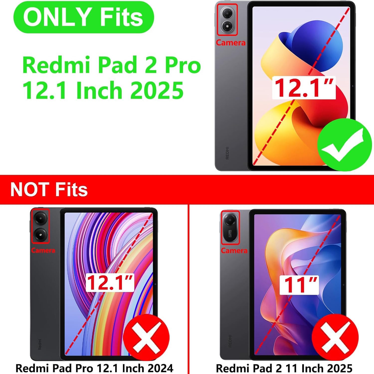Husa tableta pentru Xiaomi Redmi Pad 2 Pro 12.1" (2025), auto functie sleep/wake tip stand, negru
