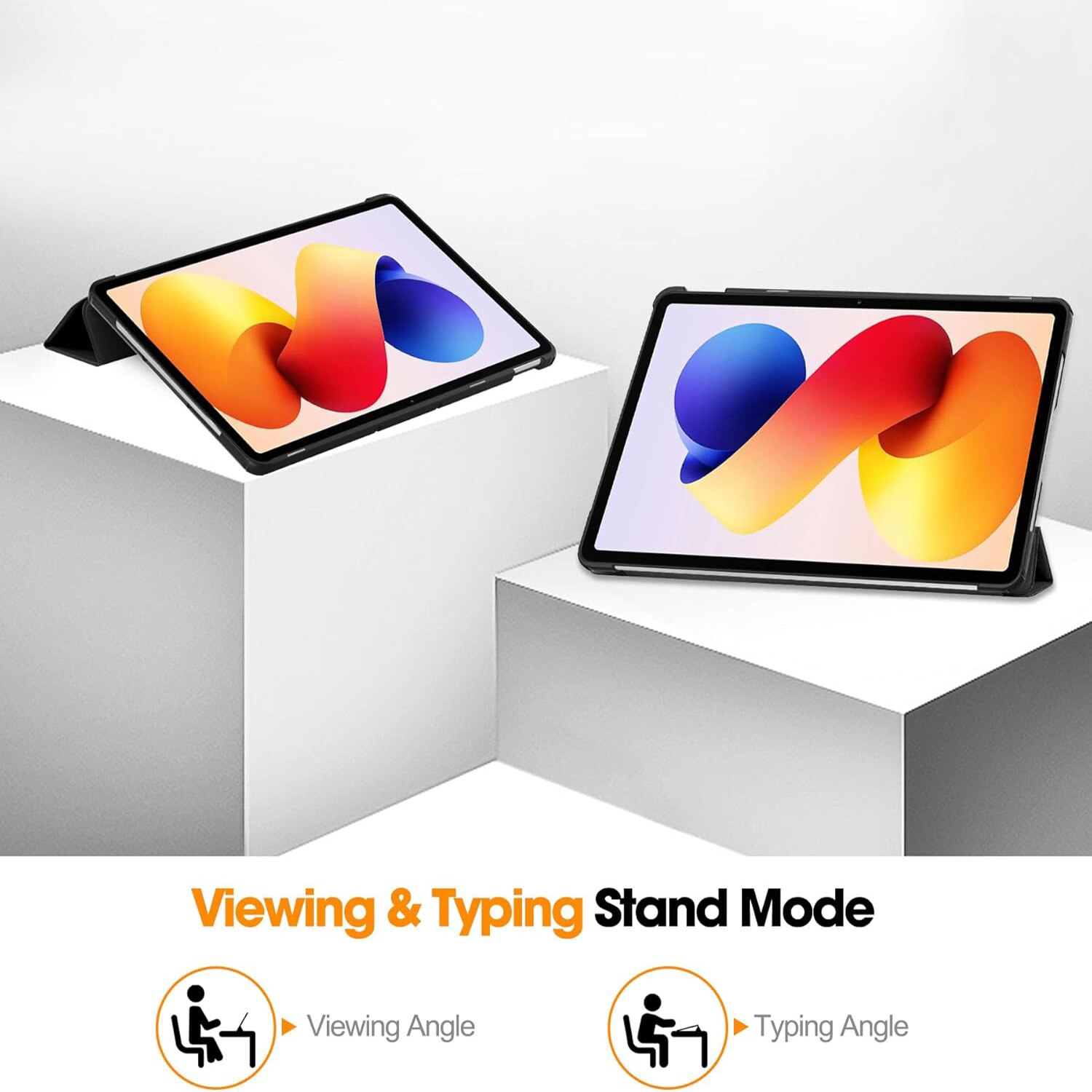 Husa tableta pentru Xiaomi Redmi Pad 2 Pro 12.1" (2025), auto functie sleep/wake tip stand, negru