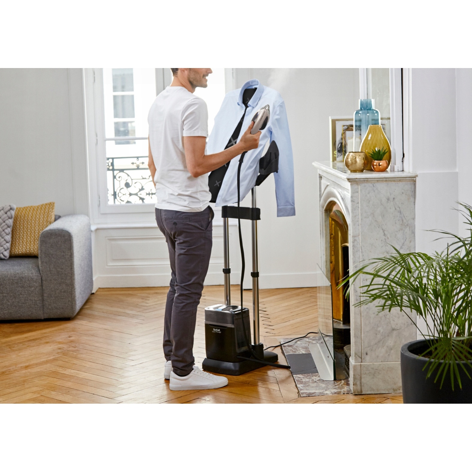 Aparat de calcat multifunctional Tefal Ixeo Power QT2028F0, 2170 W, 5.8 bari, jet de abur 350 g/min, abur variabil 100 g/min, masa de calcat Smart