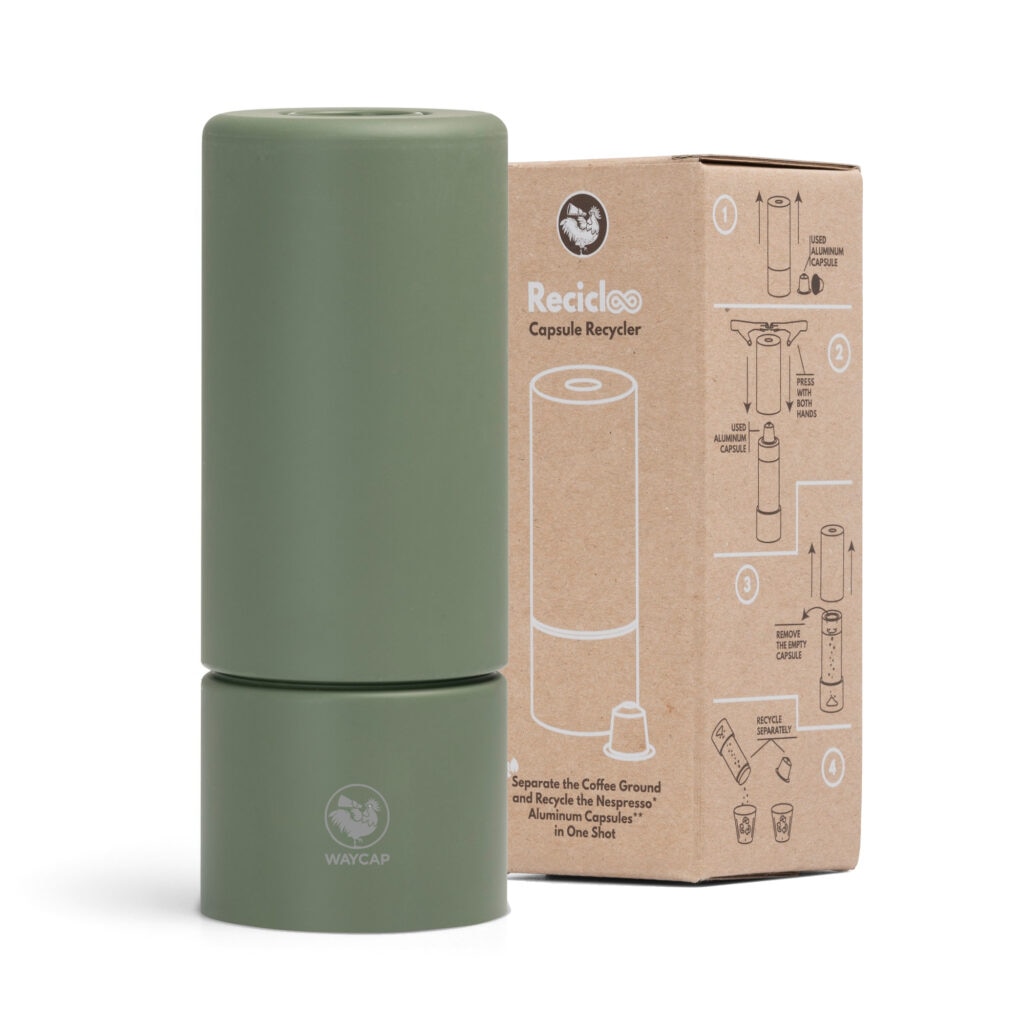 Reciclator de capsule, WayCap, compatibil cu Nespresso, Recicloo, verde