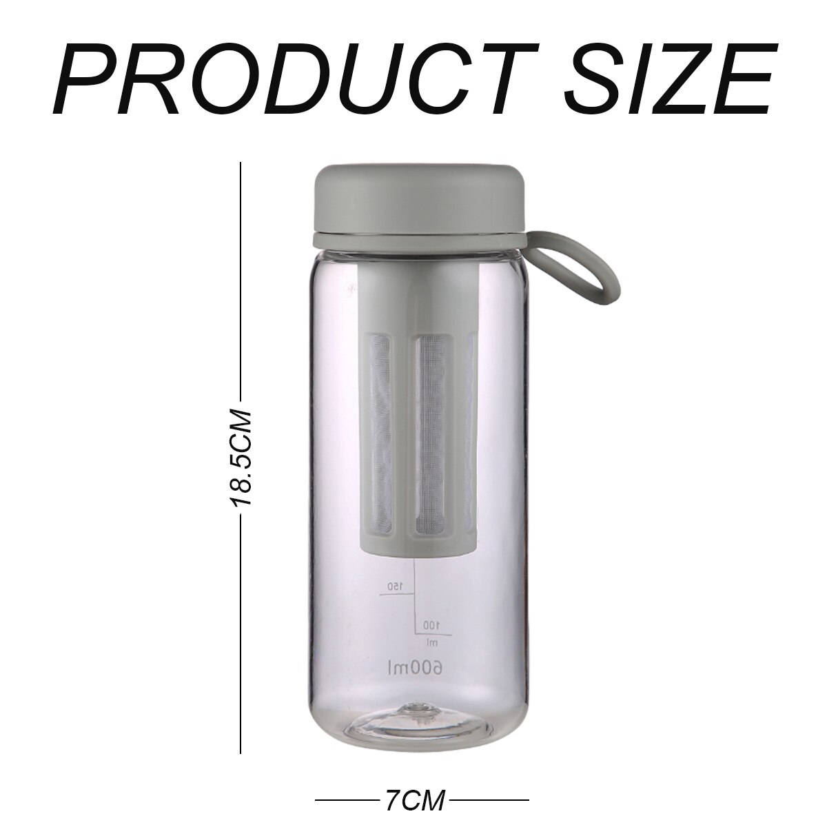 Cafetiera Cold Brew 600ml cu filtru detasabil, transparent