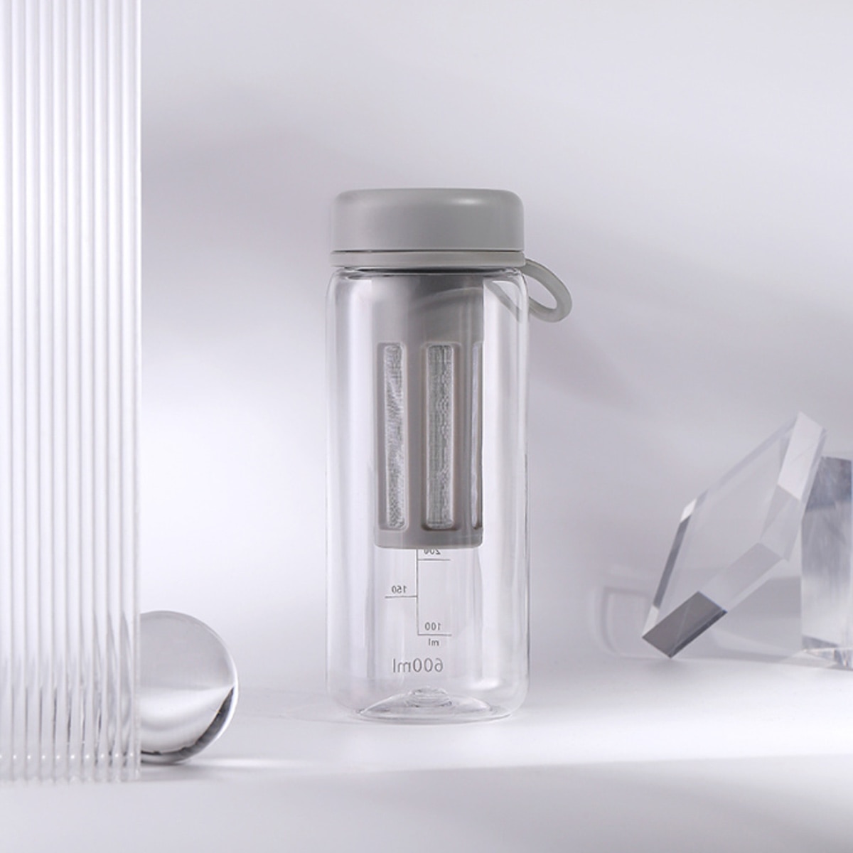 Cafetiera Cold Brew 600ml cu filtru detasabil, transparent
