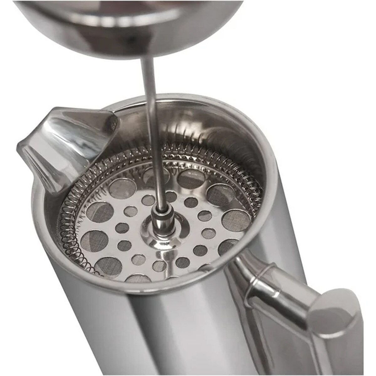 Cafetiera French Press, otel inoxidabil 304, 1L, rezistenta, maner termorezistent