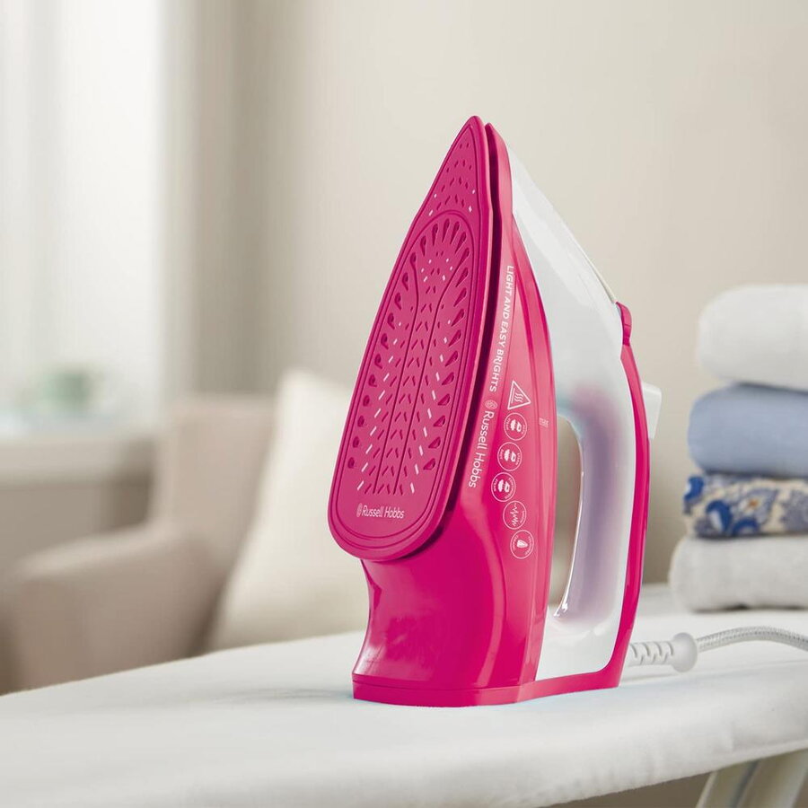 Light & Easy Brights Berry 26480-56, talpa ceramica colorata infuzata cu balsam, 2400 W, 115 g/min, roz/alb