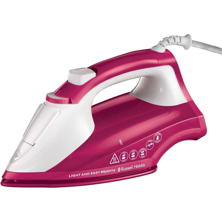 Light & Easy Brights Berry 26480-56, talpa ceramica colorata infuzata cu balsam, 2400 W, 115 g/min, roz/alb
