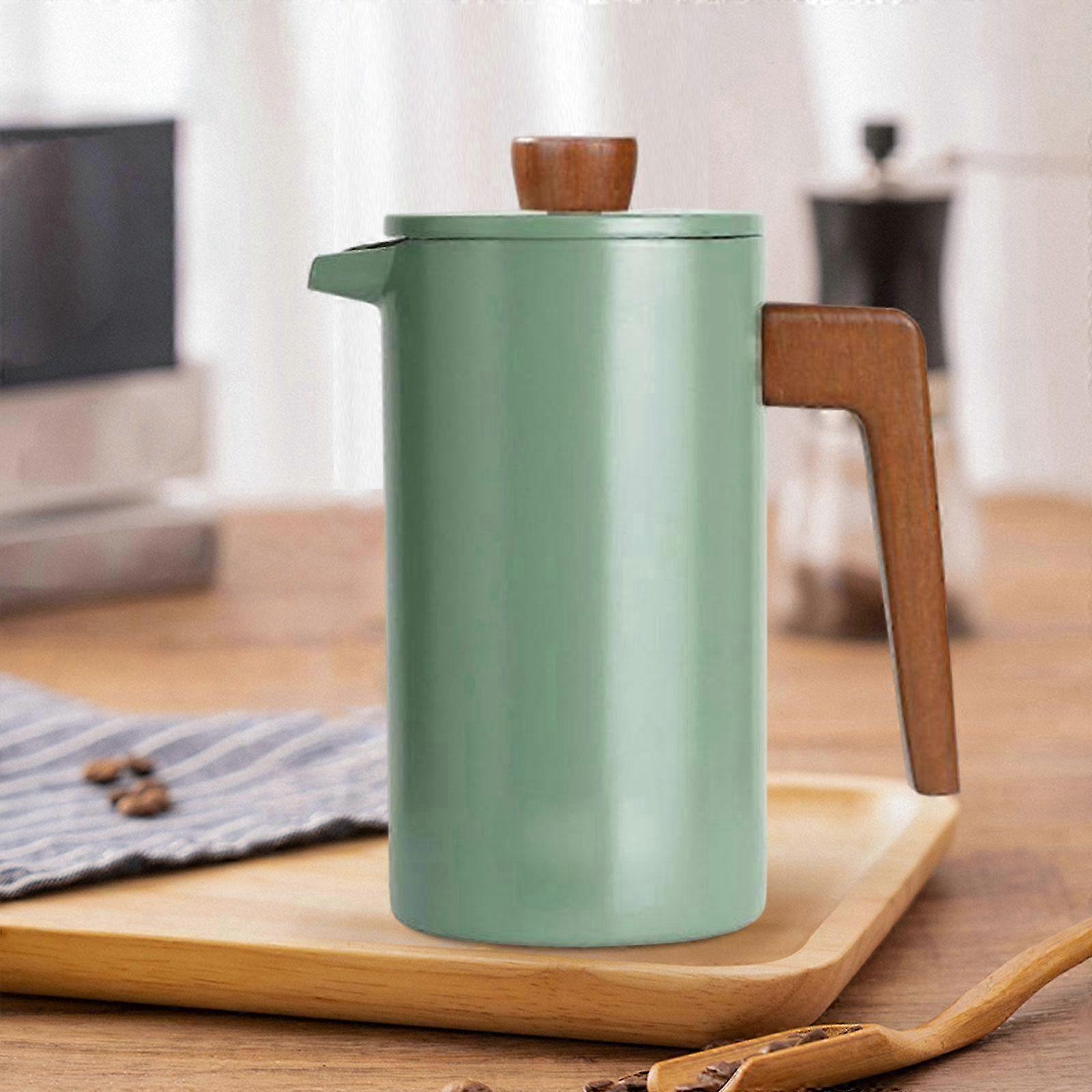 Cafetiera franceza, otel inoxidabil, maner lemn, filtru fin, 17x22x10.3cm, 1000ml