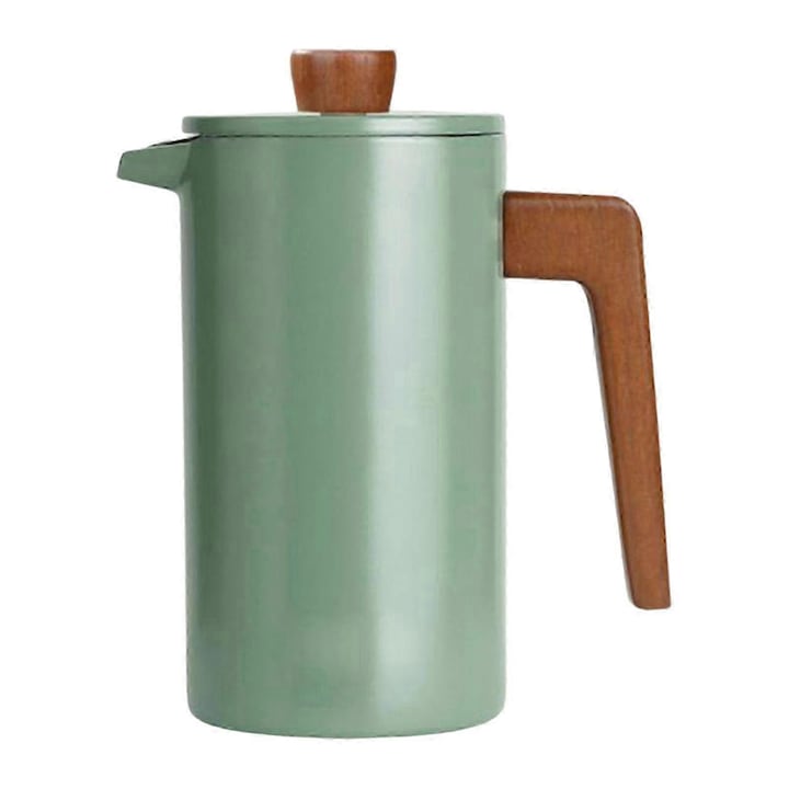 Cafetiera franceza, otel inoxidabil, maner lemn, filtru fin, 17x22x10.3cm, 1000ml
