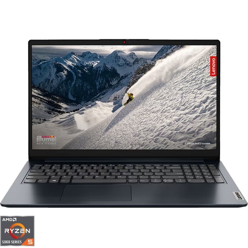 Laptop Lenovo IdeaPad cu procesor AMD Ryzen 5 5500U, 6 cores, 15.6", Full HD, 24GB DDR4, 1020 GB SSD, no os, Abyss Blue