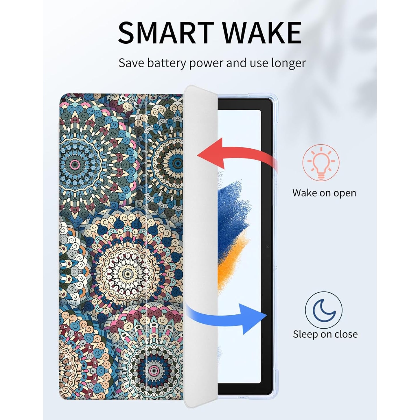 Husa Tableta Vozehui Compatibila cu Samsung Galaxy Tab A8 10.5 inch, Capsuni - Trifold