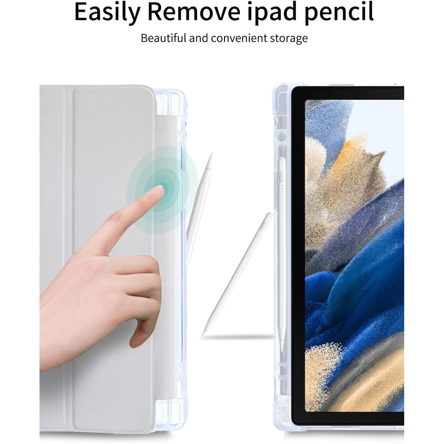 Husa Tableta Vozehui Compatibila cu Samsung Galaxy Tab A8 10.5 inch, Capsuni - Trifold