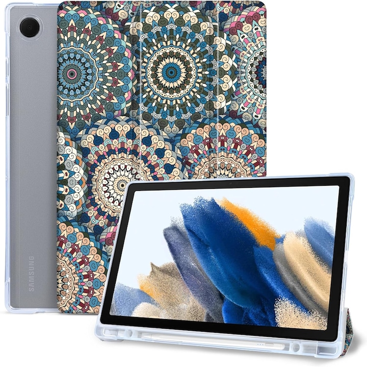 Husa Tableta Vozehui Compatibila cu Samsung Galaxy Tab A8 10.5 inch, Capsuni - Trifold
