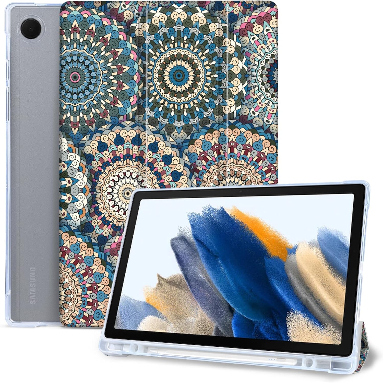 Husa Tableta Vozehui Compatibila cu Samsung Galaxy Tab A8 10.5 inch, Capsuni - Trifold