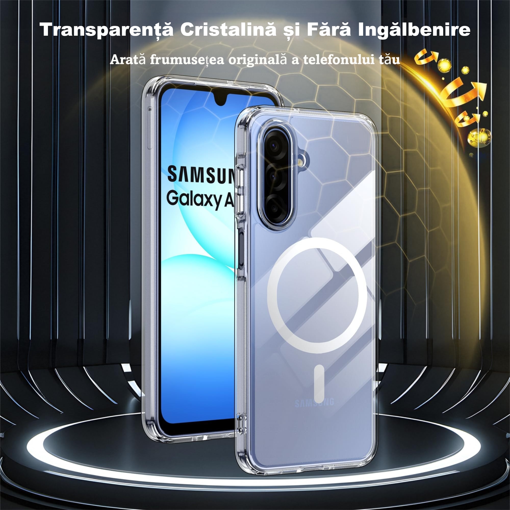 Husa de Protectie Magsafe Compatibila cu Samsung Galaxy A17/A16 5G, MOGU, Carcasa Magnetic Telefon Incarcare Wireless, Anti-ingalbenire, Rezistenta la Socuri, Protectie Impotriva Caderilor de Nivel Militar, Antizgarieturi, PC+TPU, Transparenta