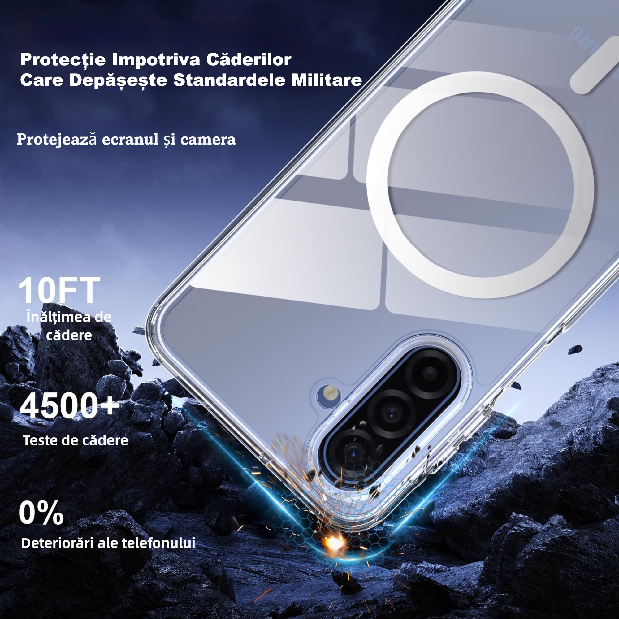 Husa de Protectie Magsafe Compatibila cu Samsung Galaxy A17/A16 5G, MOGU, Carcasa Magnetic Telefon Incarcare Wireless, Anti-ingalbenire, Rezistenta la Socuri, Protectie Impotriva Caderilor de Nivel Militar, Antizgarieturi, PC+TPU, Transparenta