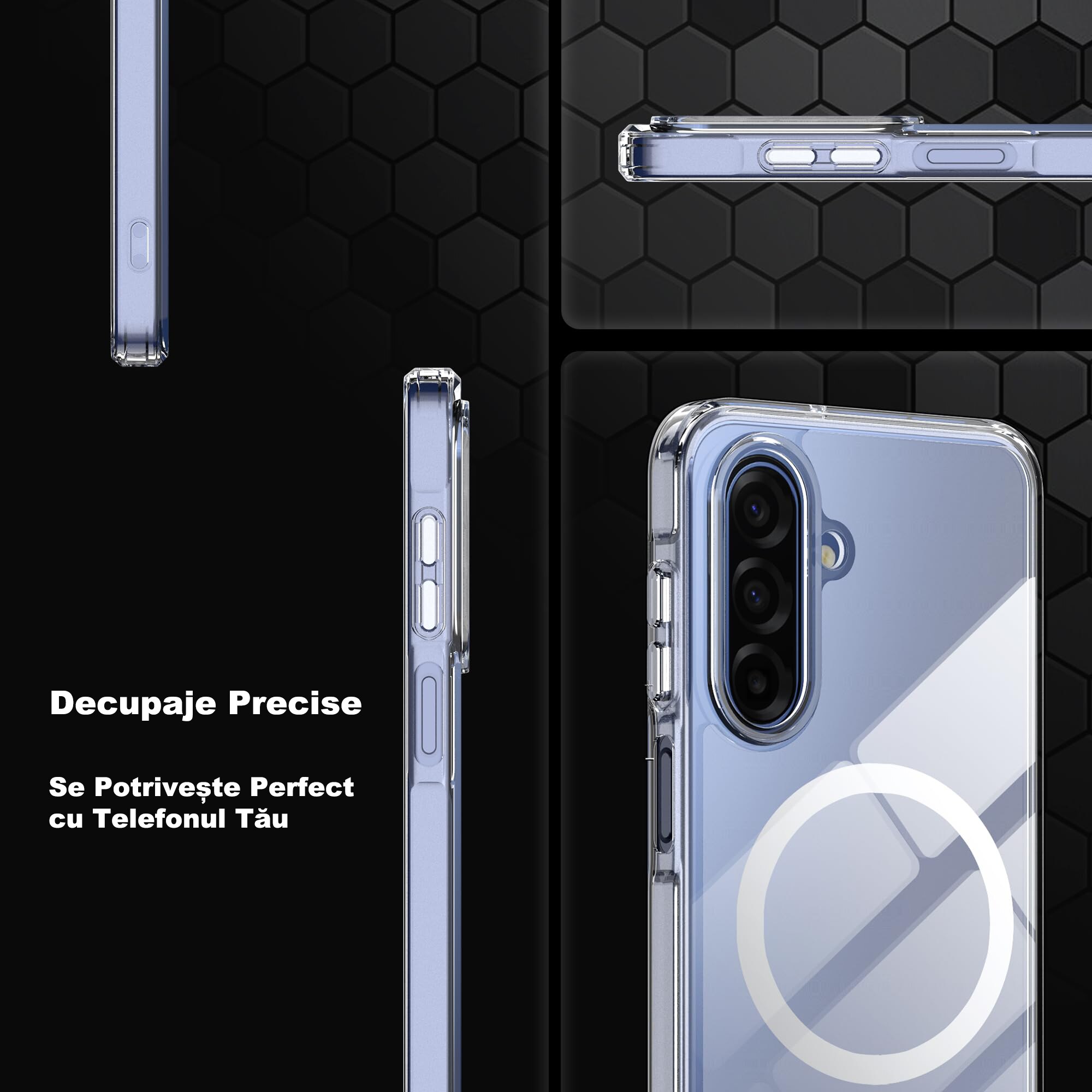 Husa de Protectie Magsafe Compatibila cu Samsung Galaxy A17/A16 5G, MOGU, Carcasa Magnetic Telefon Incarcare Wireless, Anti-ingalbenire, Rezistenta la Socuri, Protectie Impotriva Caderilor de Nivel Militar, Antizgarieturi, PC+TPU, Transparenta