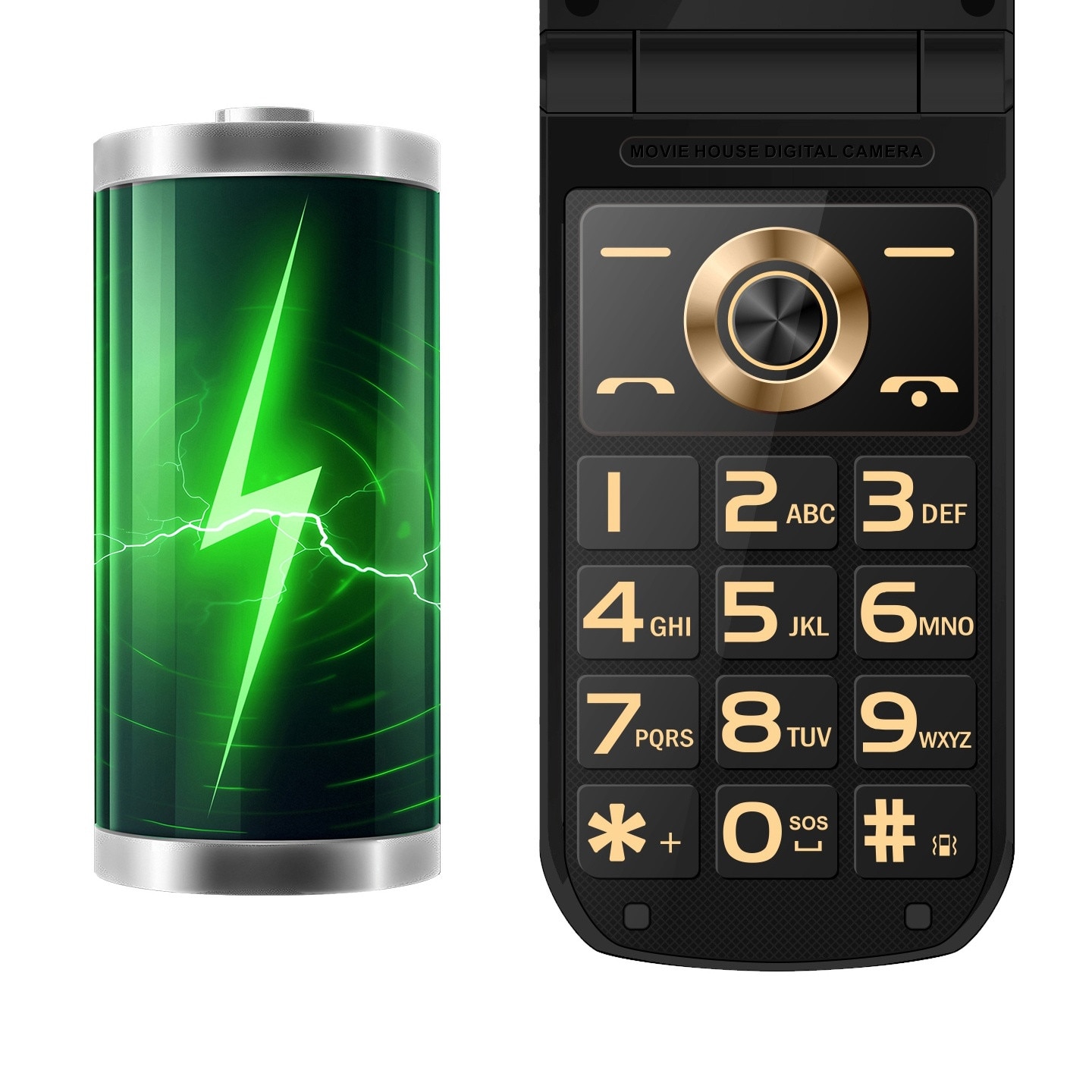 Telefon mobil AIEK S7A, 2G, 2.4 inch, 32MB, camera 8MP, negru, 105.3x54x18.4mm