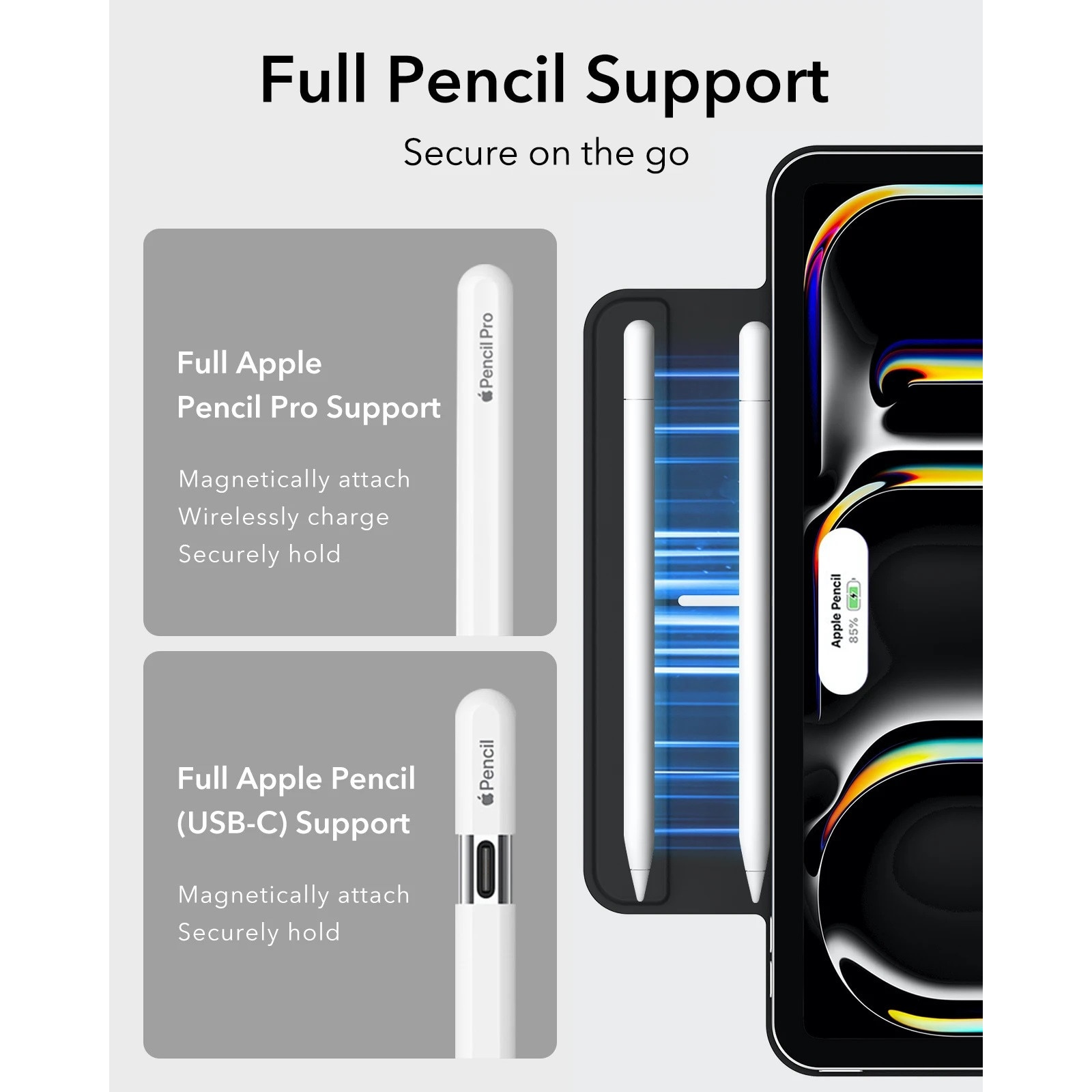 Husa Magnetica pentru iPad Pro 13" (M5/M4) 2025/2024, Suport Pencil Pro, Smart Cover