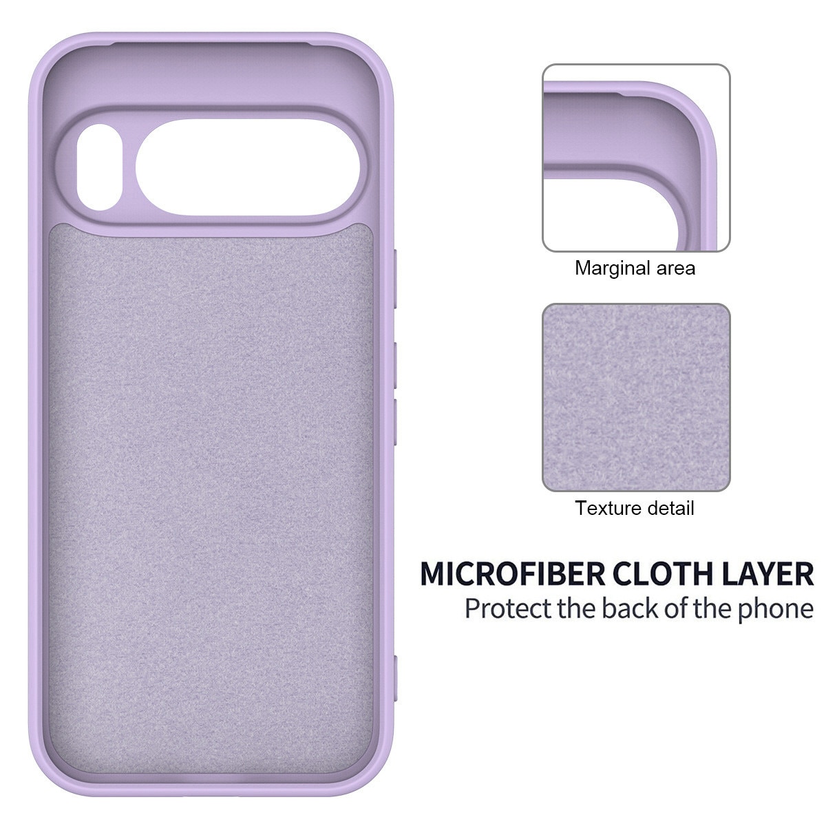 Carcasa pentru Google Pixel 10/ Pixel 10 PRO, Bumper din Cauciuc Lichid Siliconic, Cuseta, Ultra Subtire, Rezistenta la Socuri, Protectoare Antizgarieturi-violet deschis