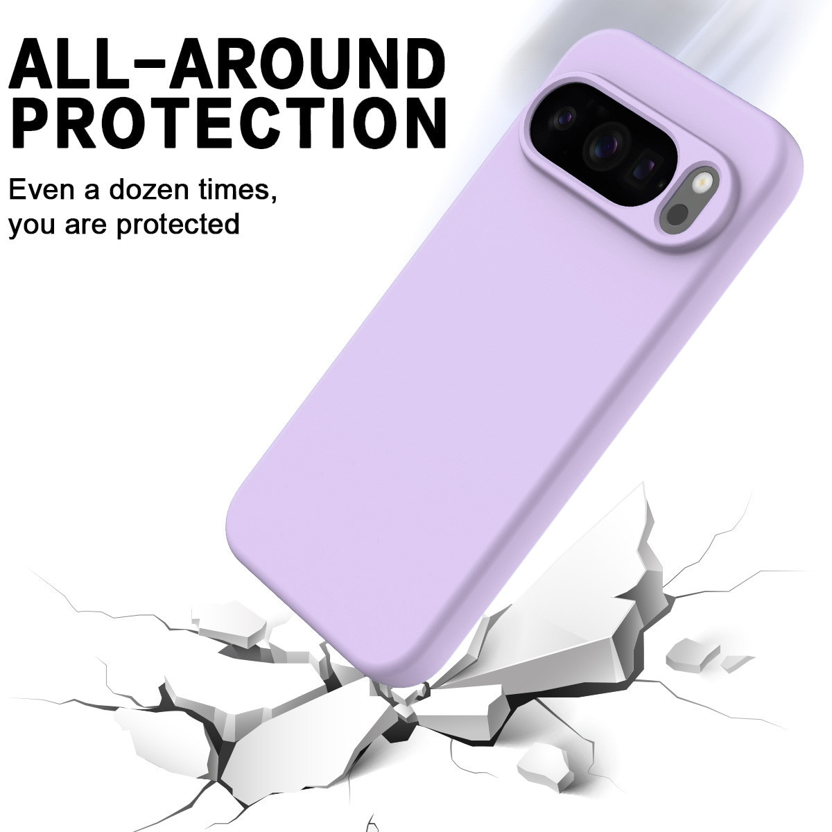 Carcasa pentru Google Pixel 10/ Pixel 10 PRO, Bumper din Cauciuc Lichid Siliconic, Cuseta, Ultra Subtire, Rezistenta la Socuri, Protectoare Antizgarieturi-violet deschis