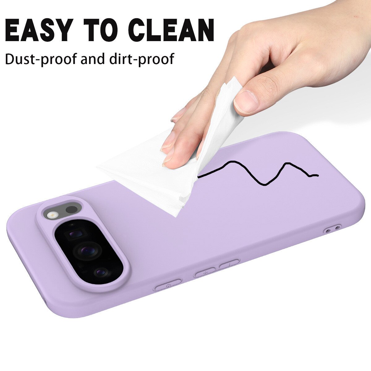 Carcasa pentru Google Pixel 10/ Pixel 10 PRO, Bumper din Cauciuc Lichid Siliconic, Cuseta, Ultra Subtire, Rezistenta la Socuri, Protectoare Antizgarieturi-violet deschis