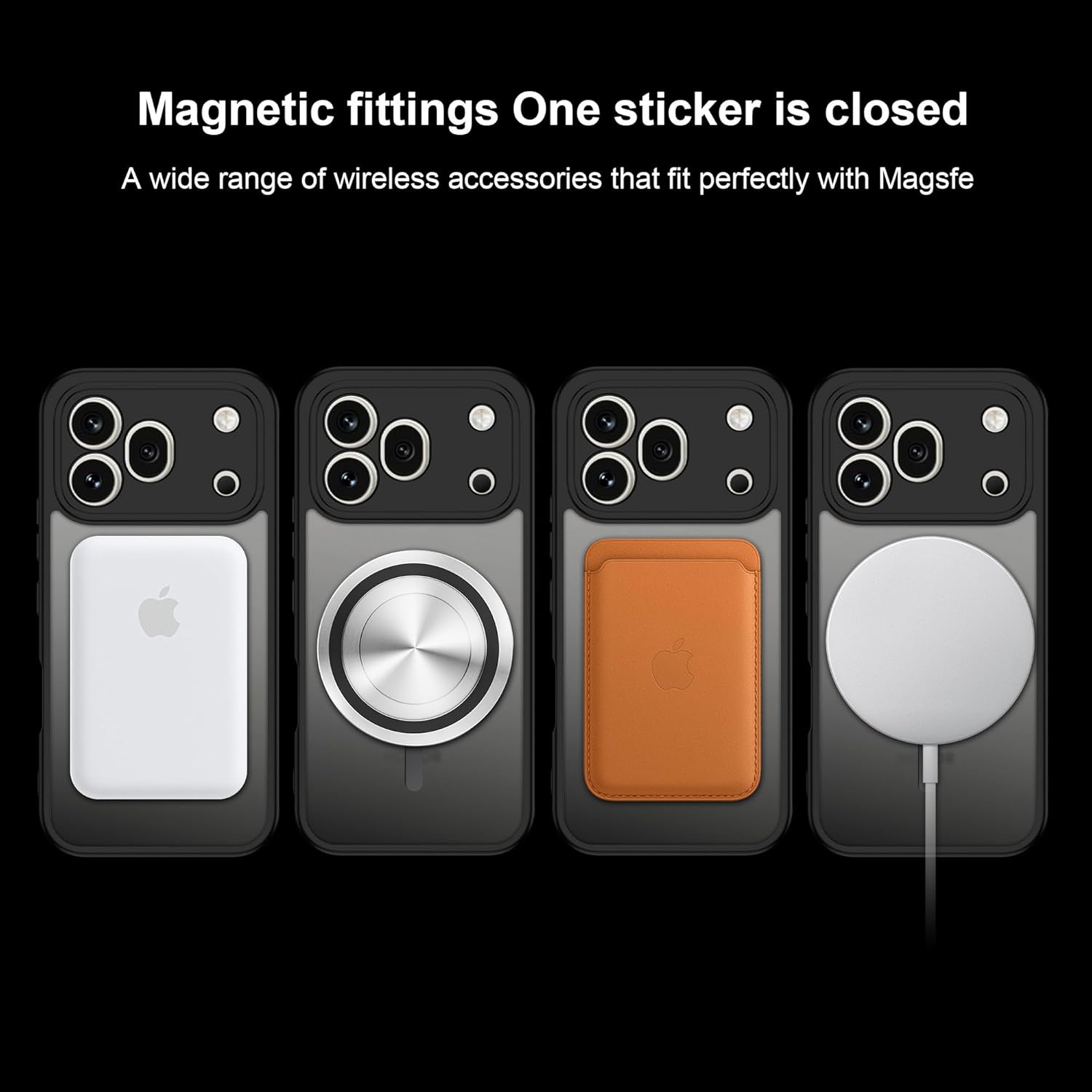 Husa pentru Honor 600 Pro cu protectie pentru lentile si MagFit EasyCharge, Ghost Series Anti-ingalbenire, frosted - negru