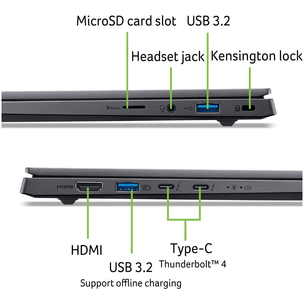 Laptop Acer Swift X 14 OLED SFX14-73G-75S5 cu procesor Intel® Core™ Ultra 7 255H pana la 5.1GHz, 14.5" 2.8K, OLED, 120Hz, Touch, 16GB LPDDR5X RAM, 1TB SSD, NVIDIA® GeForce RTX™ 5060 8GB GDDR7, Windows 11 Home, Titanium Gray