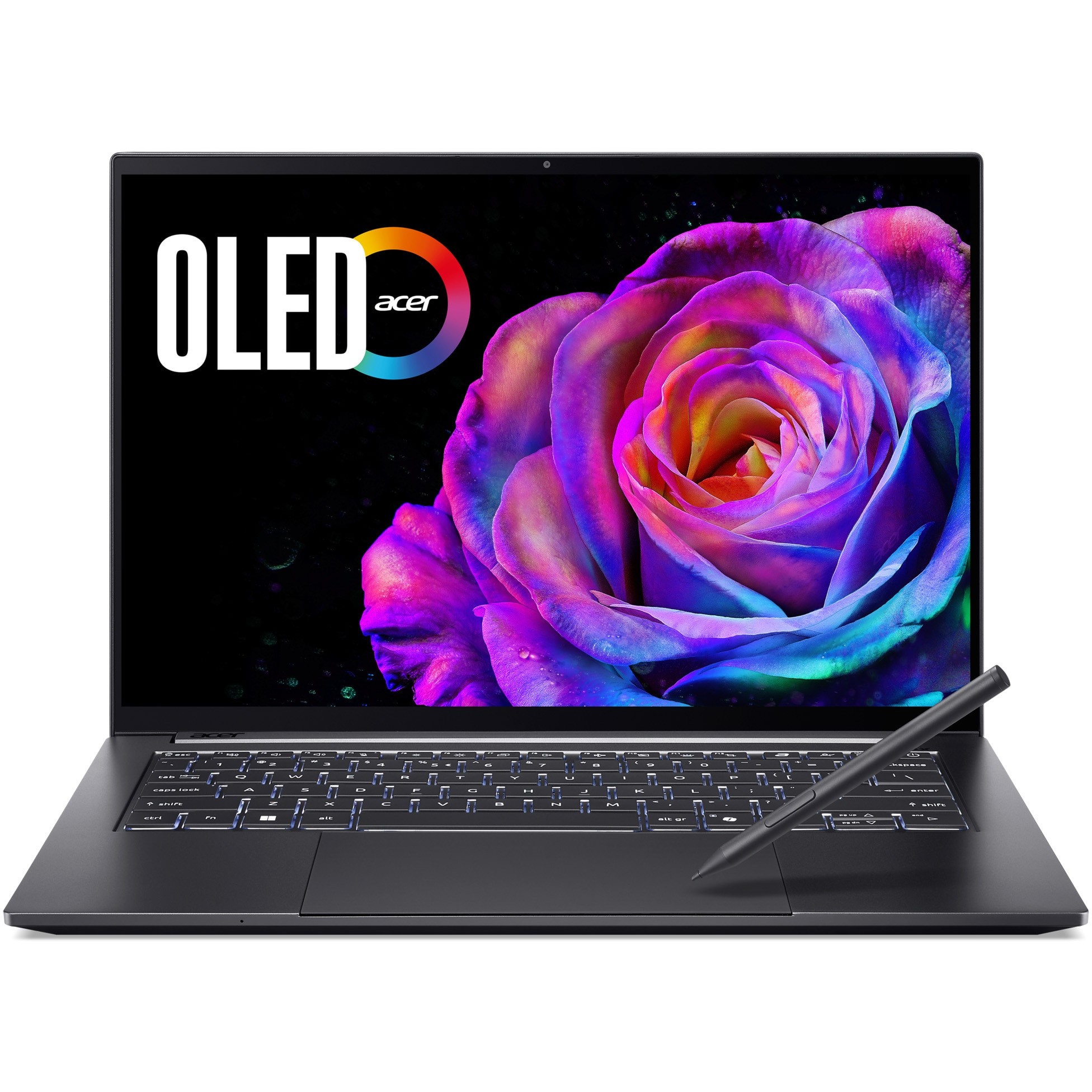 Laptop Acer Swift X 14 OLED SFX14-73G-75S5 cu procesor Intel® Core™ Ultra 7 255H pana la 5.1GHz, 14.5" 2.8K, OLED, 120Hz, Touch, 16GB LPDDR5X RAM, 1TB SSD, NVIDIA® GeForce RTX™ 5060 8GB GDDR7, Windows 11 Home, Titanium Gray