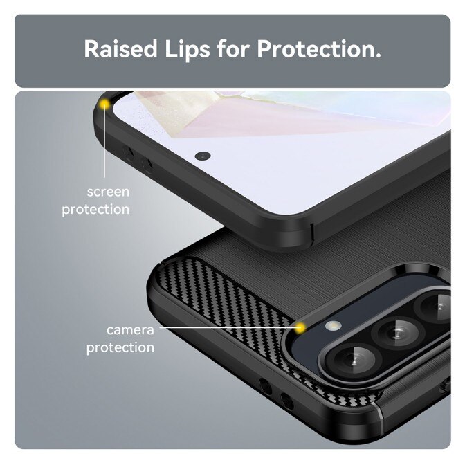 Husa Spate Upzz® Carbon Pro, Compatibila Cu Samsung Galaxy A27 5G, Protectie Perfecta, Silicon, Black