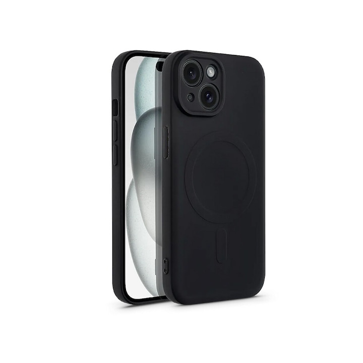Husa telefon spate, MagSafe, TPU, pentru iPhone 15, Negru
