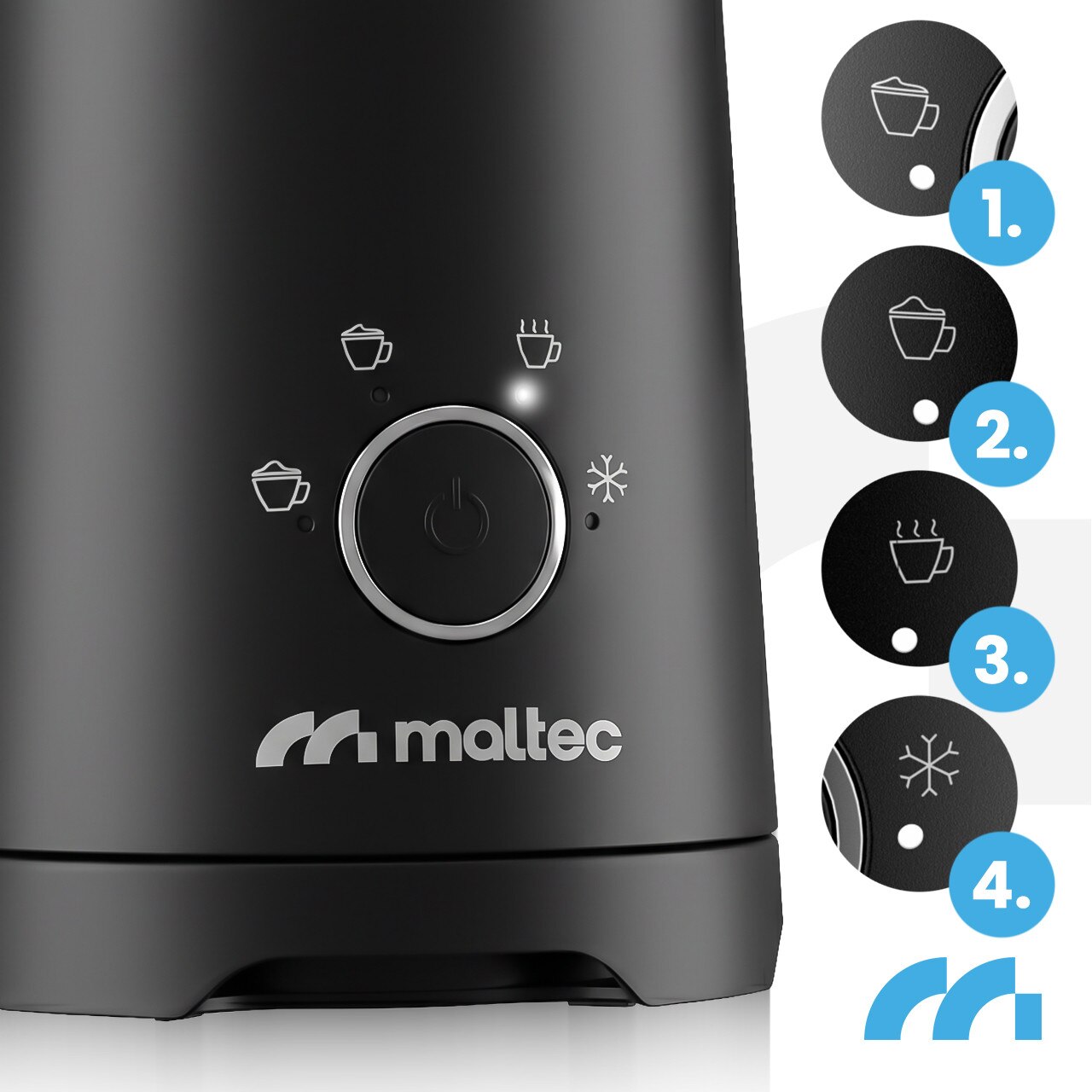 Spumator lapte MalTec Foamy500W 4 moduri negru 20x11x11cm