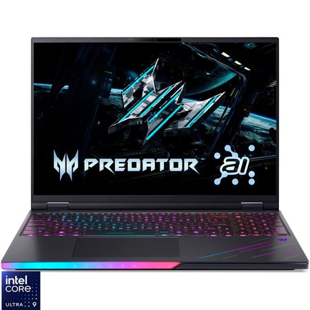 Laptop Gaming Acer Predator Helios 16 AI OLED PH16-73-98WZ, 16 inches (40.64 cm), Acer CineCrystal™ WQXGA OLED 240Hz display with 100% DCI-P3 / Adobe-RGB color space coverage, 2560 x 1600, 16:10, Intel® Core™ Ultra 9 Processor 275HX, 2.1 GHz base cloc