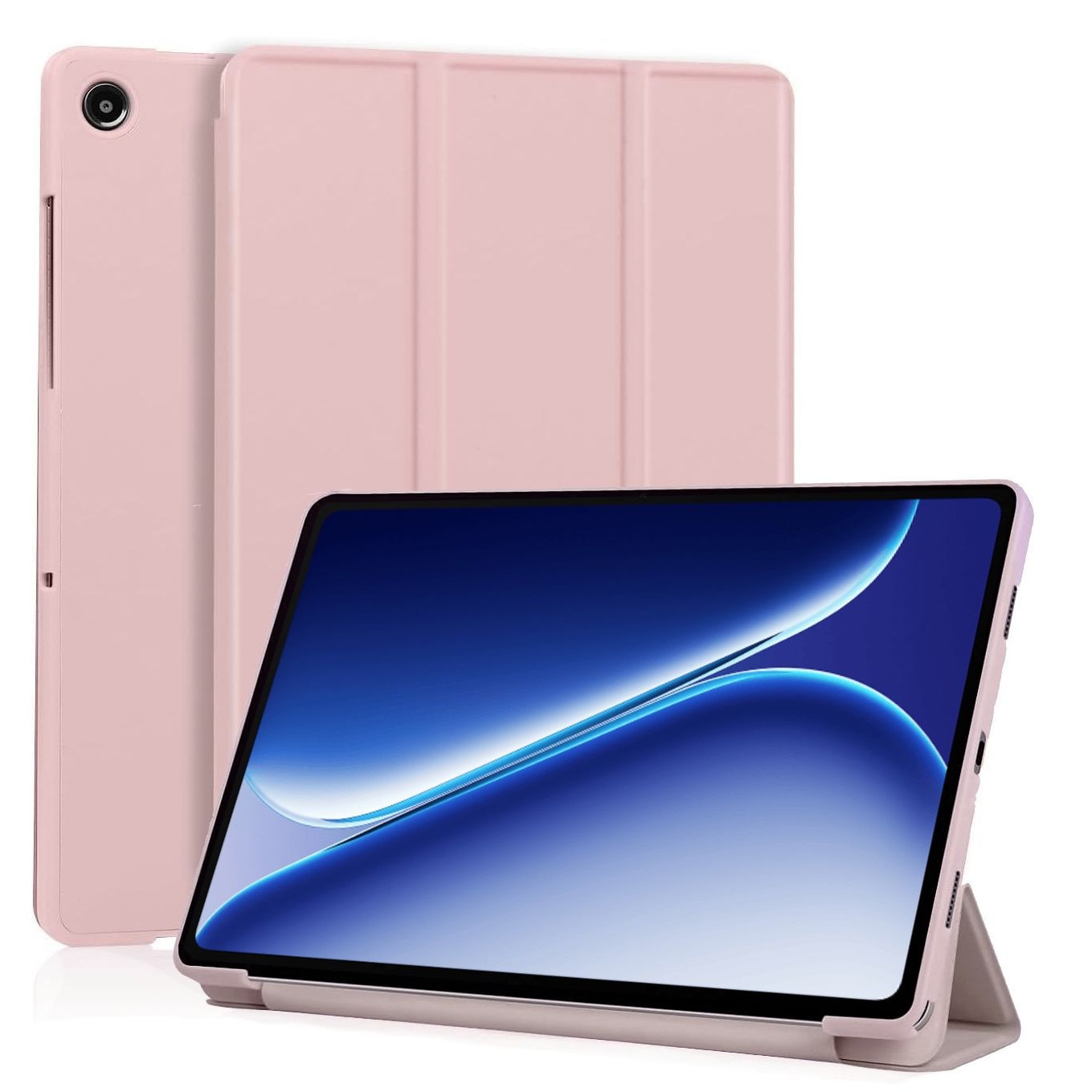 Husa Ultra Slim pentru OnePlus Pad Go 2, 12.1", Silicon TPU, Smart Cover - Roz