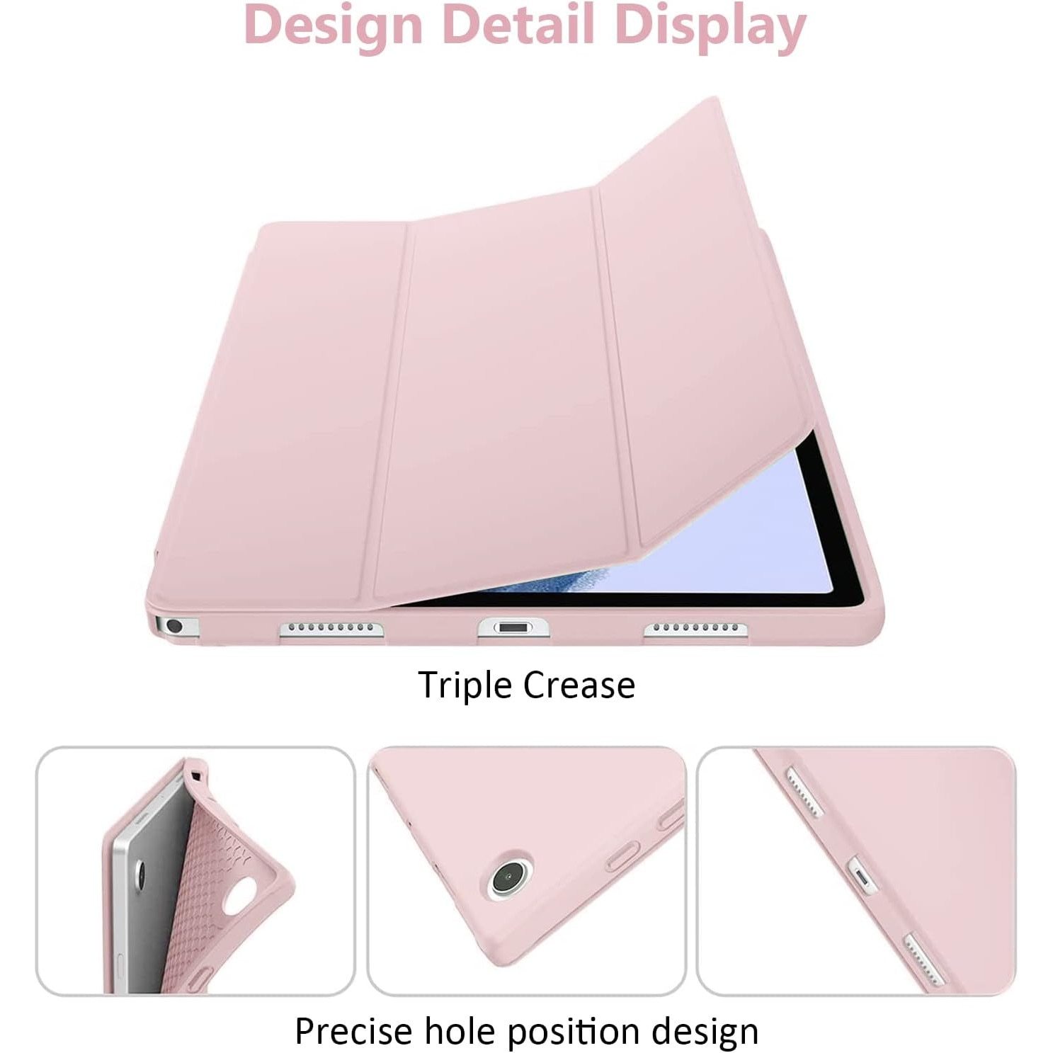 Husa Ultra Slim pentru OnePlus Pad Go 2, 12.1", Silicon TPU, Smart Cover - Roz