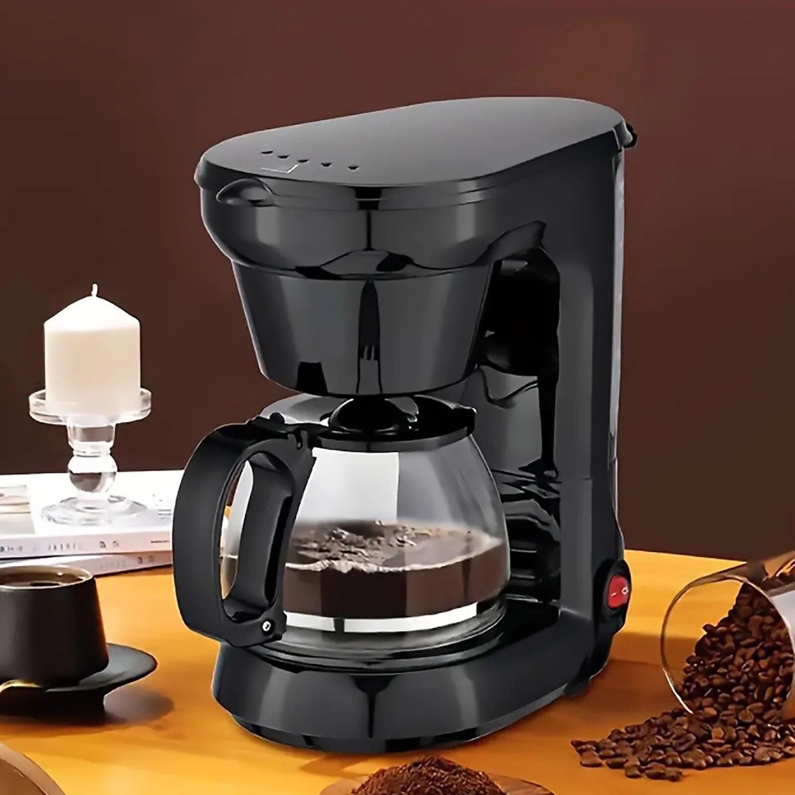 Cafetiera electrica ZYBLSSBB, capacitate mare, control temperatura, negru, 25.2x24x14.4cm