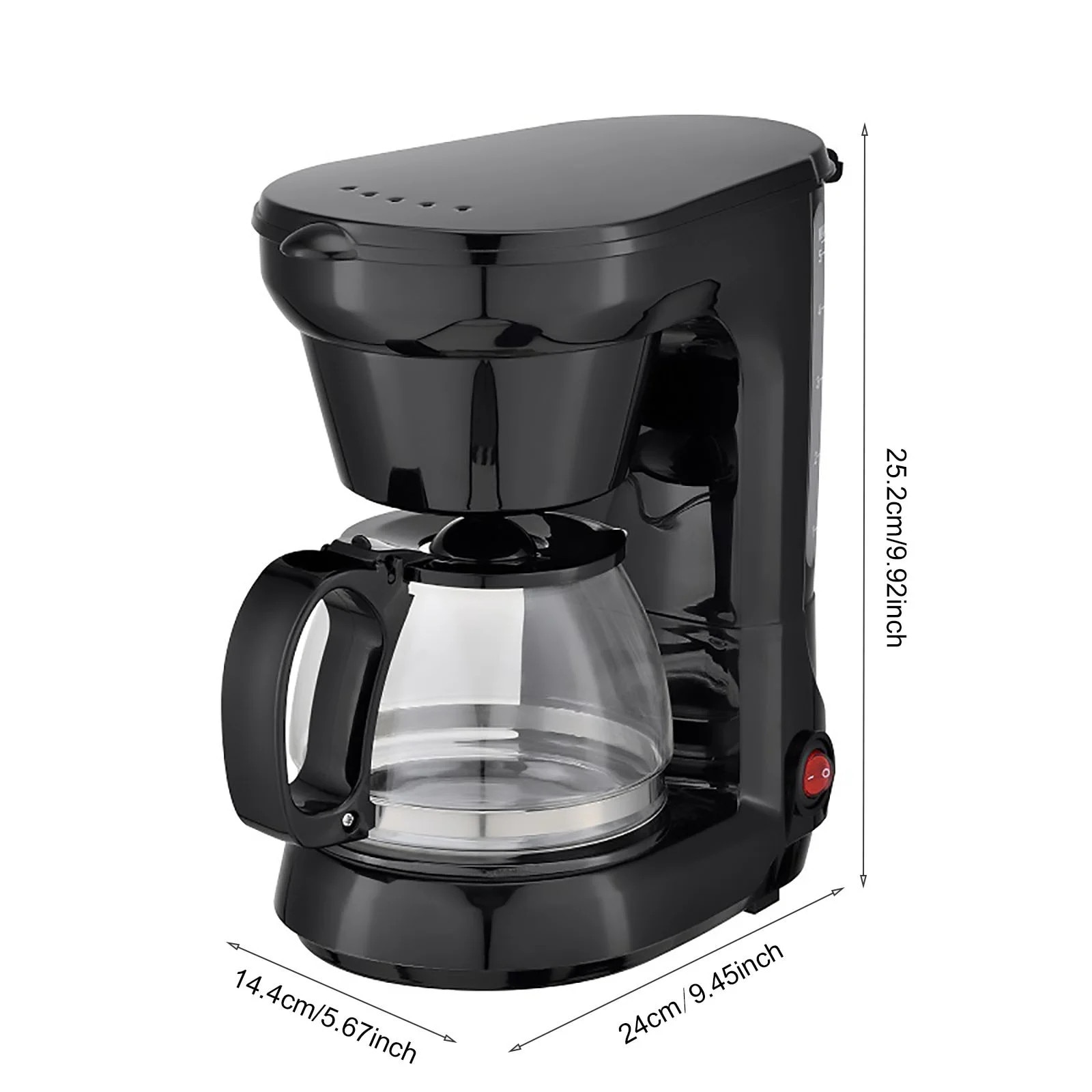 Cafetiera electrica ZYBLSSBB, capacitate mare, control temperatura, negru, 25.2x24x14.4cm