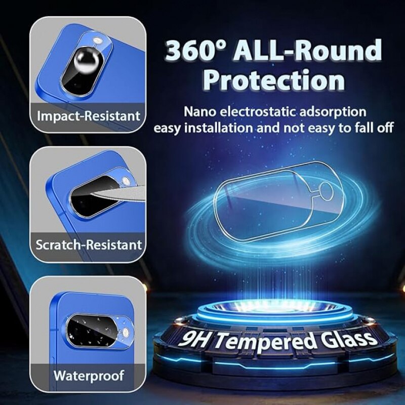 2 bucati pentru Google Pixel 10 sticla temperata protectie camera, sticla protectie lentila rezistenta la zgarii 9H, protectie HD clara camera posterioara - transparenta