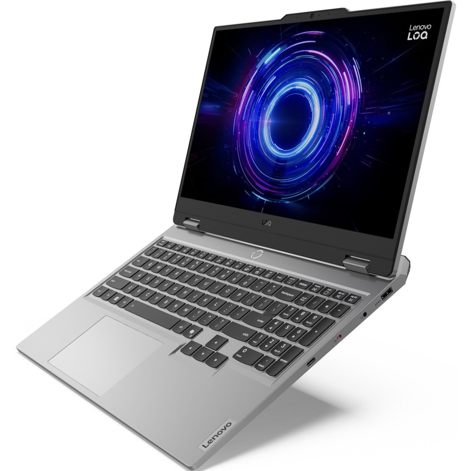 Laptop Lenovo LOQ, 15.6" Full HD, Intel® Core™ i5 13450HX pana la 4.6 GHz, 16 GB RAM DDR5 4800, 512 GB SSD, NVIDIA® GeForce® RTX 5050 8 GB, Free Dos, Luna Grey 512 GB