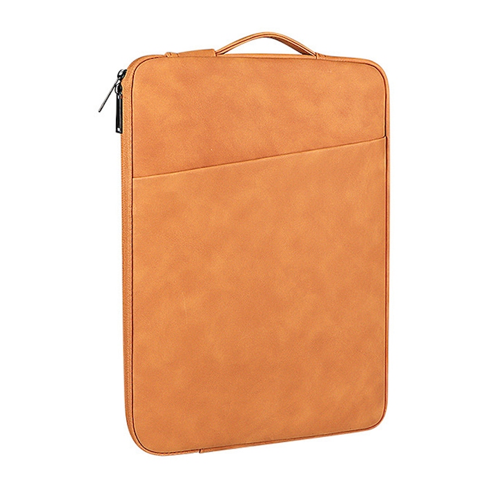 Husa Laptop Impermeabila, Portabila, Fermoar Neted, Captuseala Moale 360°, Galben, 38.5x28x3cm