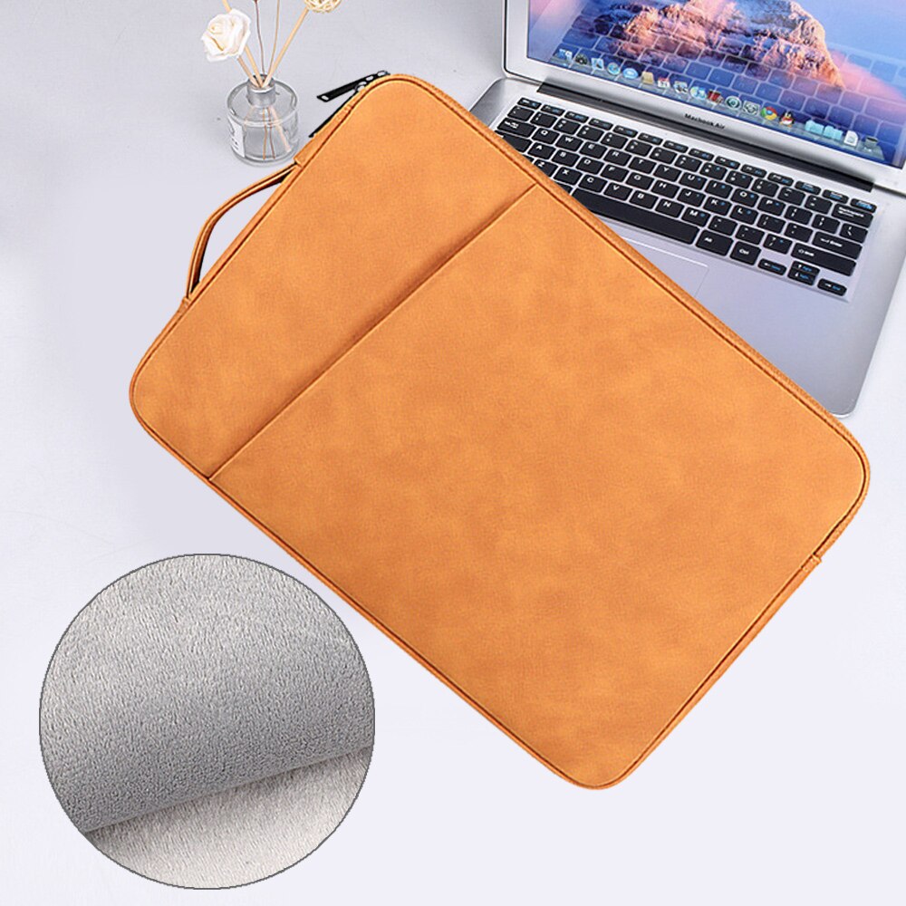 Husa Laptop Impermeabila, Portabila, Fermoar Neted, Captuseala Moale 360°, Galben, 38.5x28x3cm
