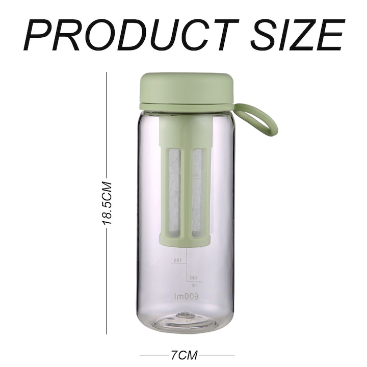 Cafetiera Cold Brew 600ml cu filtru detasabil transparent