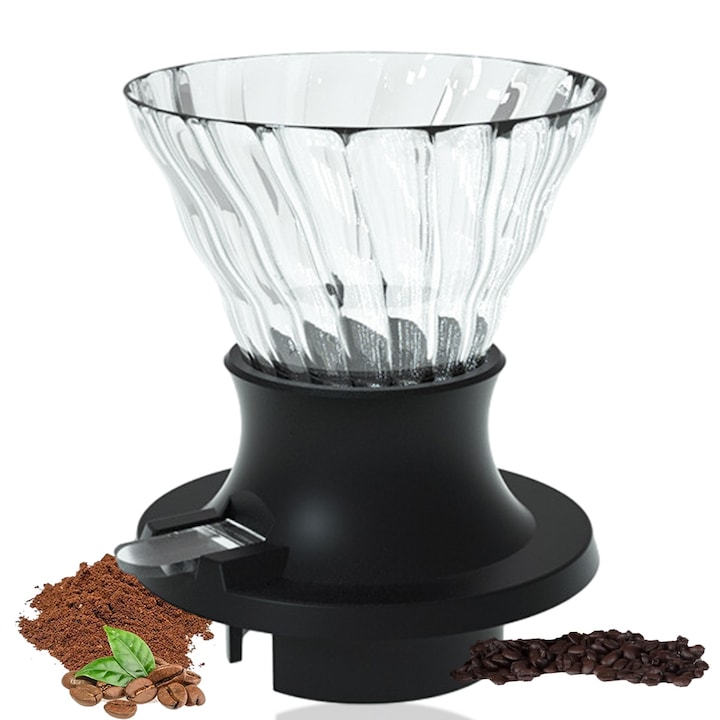 Cafetiera pour over, sticla, capacitate 4 cesti, transparenta